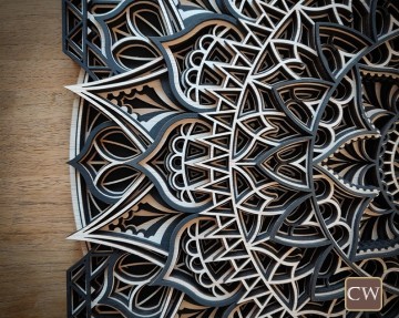 Mandala vierkant 69 zw 2