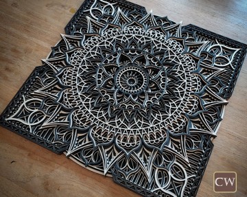 Mandala vierkant 69 zw 3