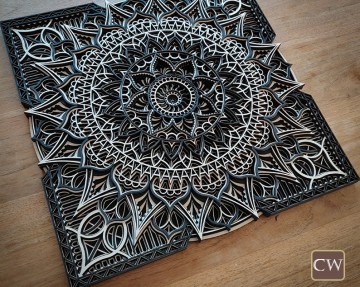 Mandala vierkant 69 zw 4