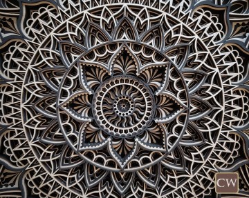 Mandala vierkant 69 zw 5