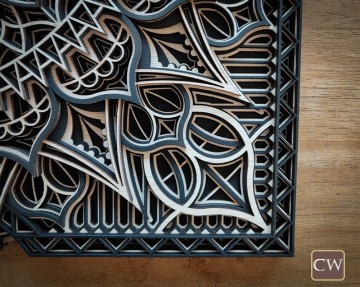 Mandala vierkant 69 zw 6